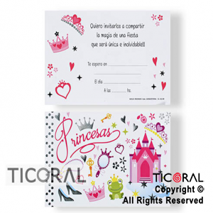 INVITACION TODA OCASION PRINCESA 6 x 10